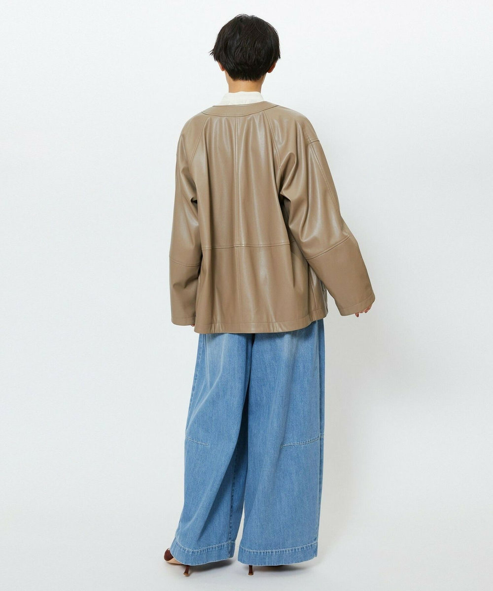 feerique feerique フェイクレザージャケット モカ