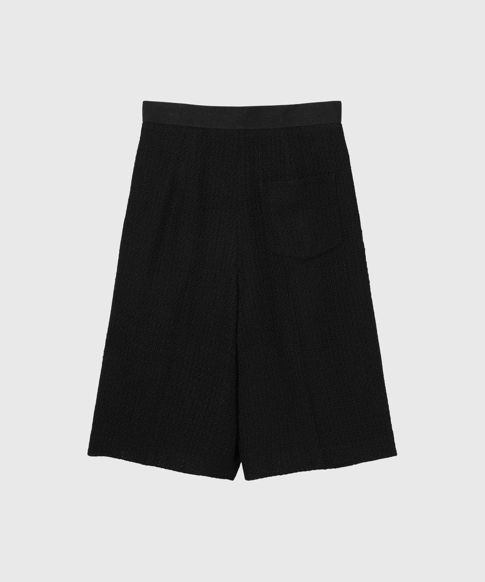 DÉPAREILLÉ COTTON RAYON KARAMI SHORT PANTS / コットンレーヨンカラミショートパンツ ブラック