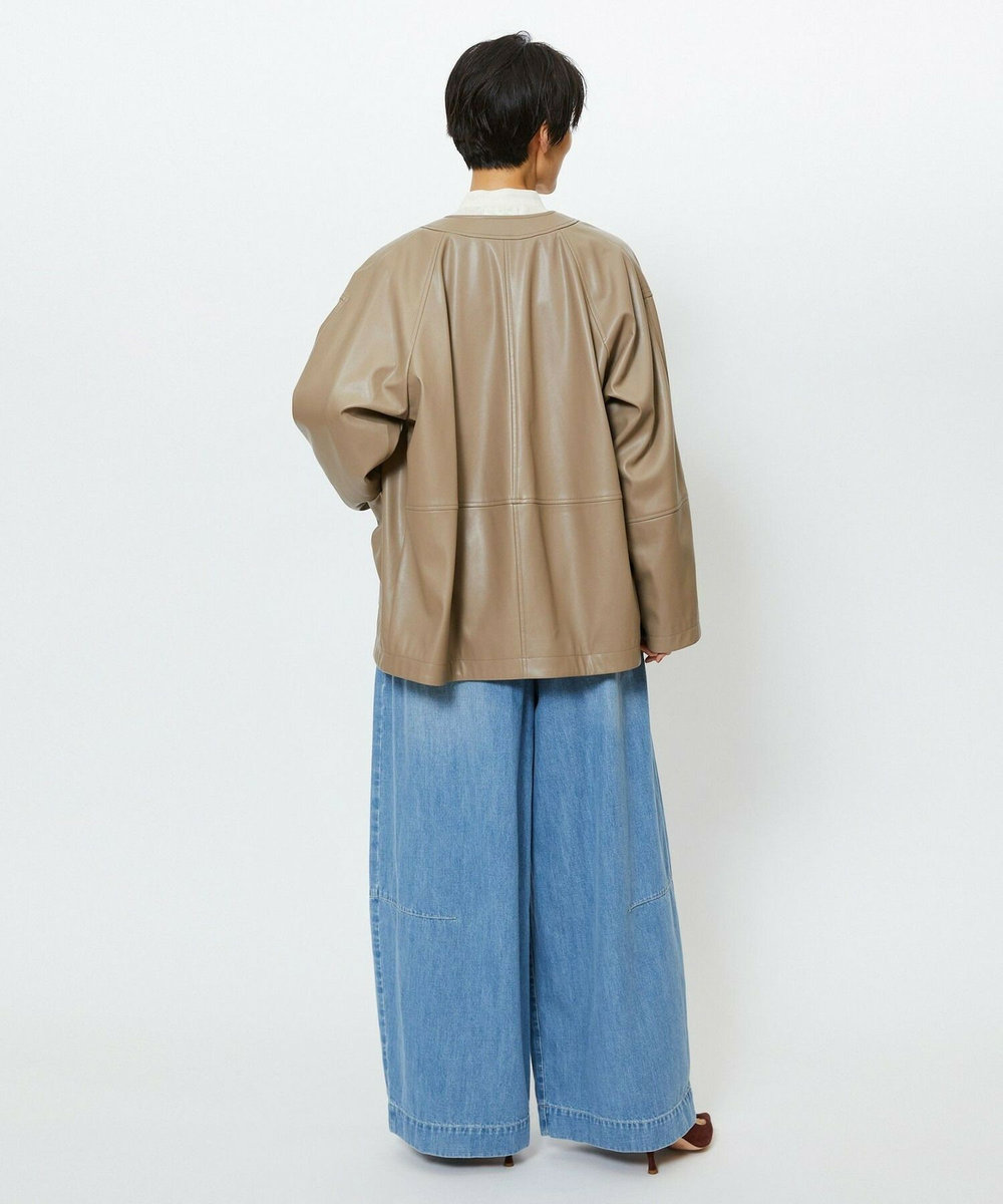 feerique feerique フェイクレザージャケット モカ
