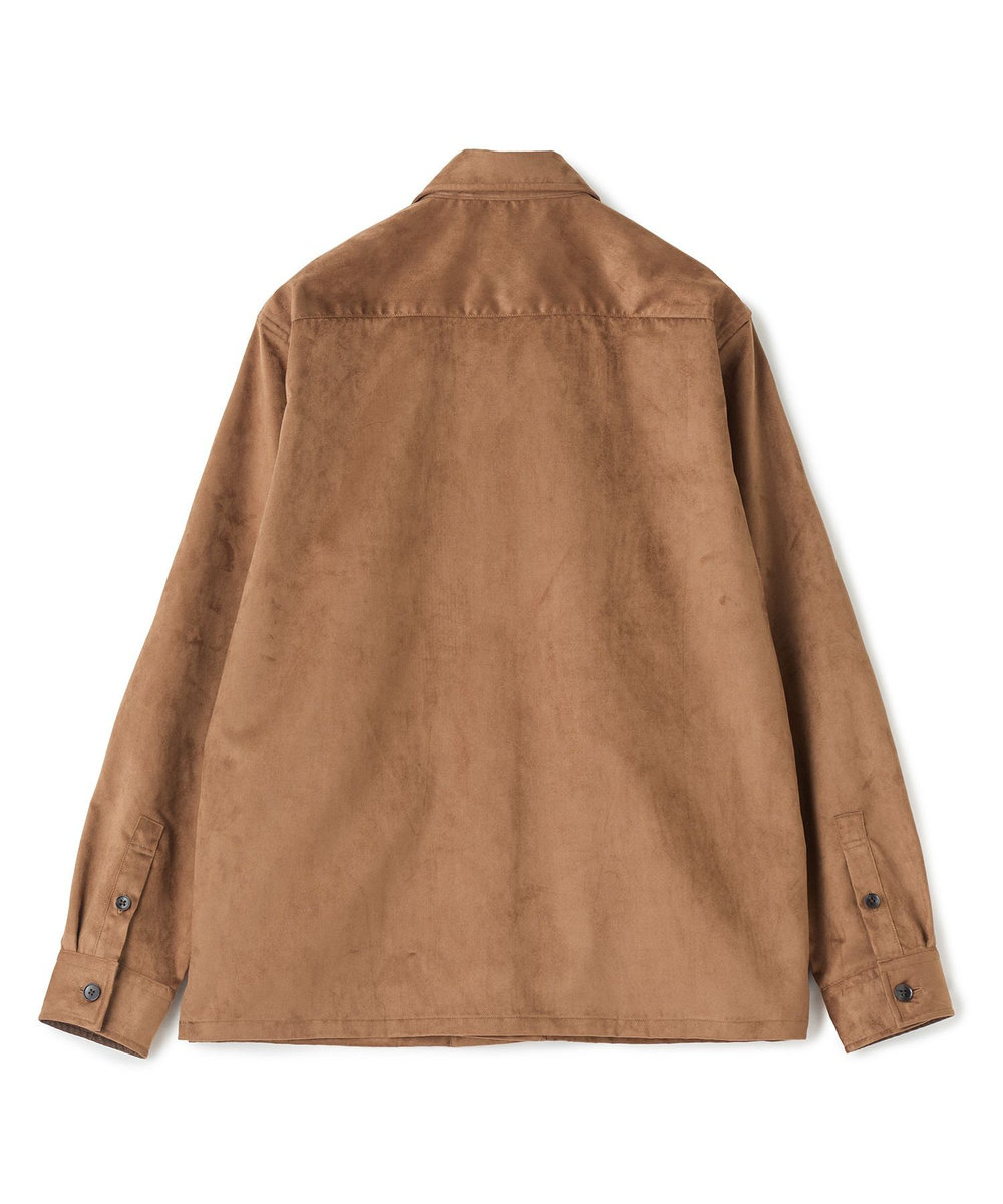 MEN'S BIGI フェイクスエード リラックスフィットシャツ ブラウン