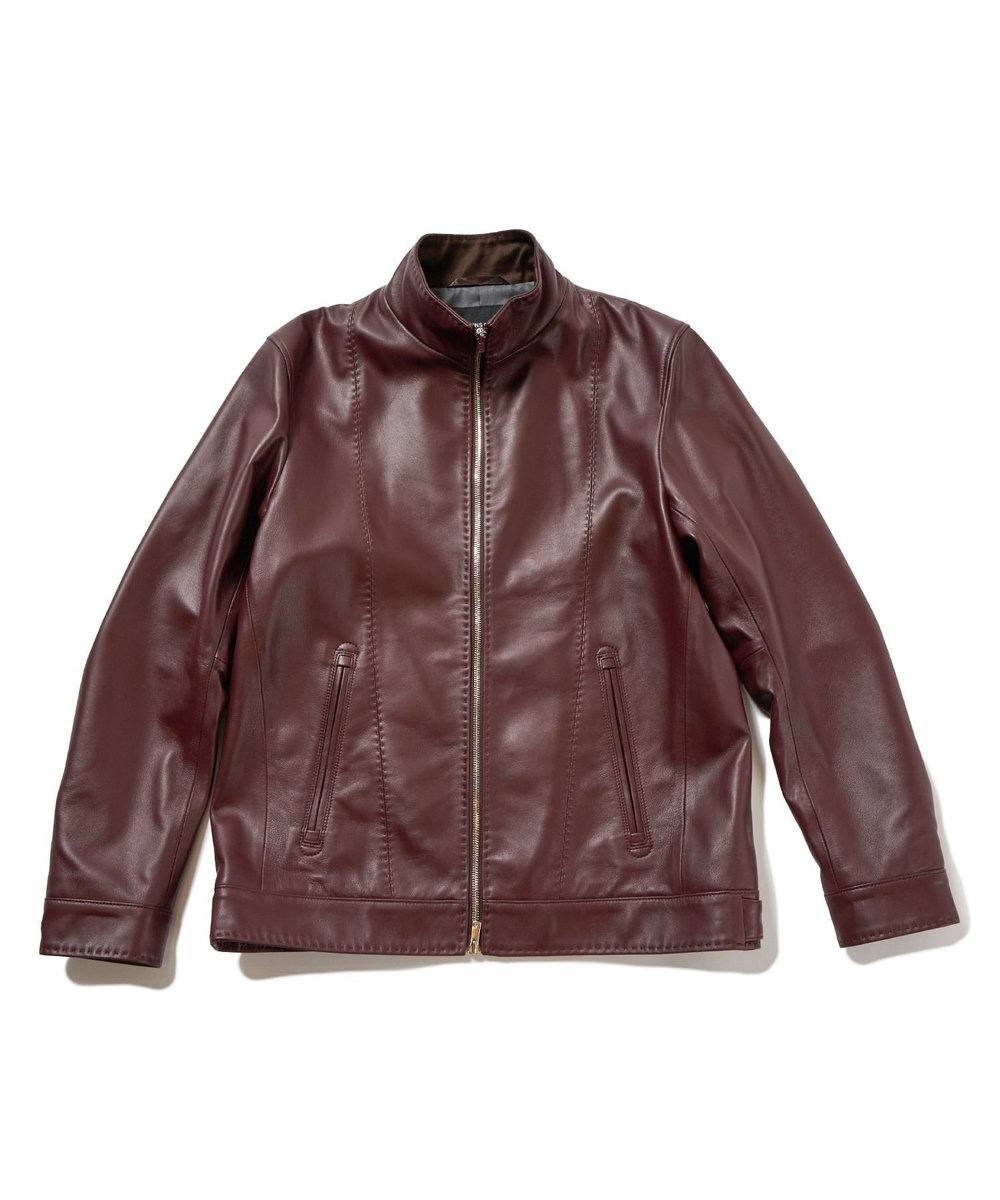 MEN'S BIGI クロームタンニングレザージャケット ボルドー