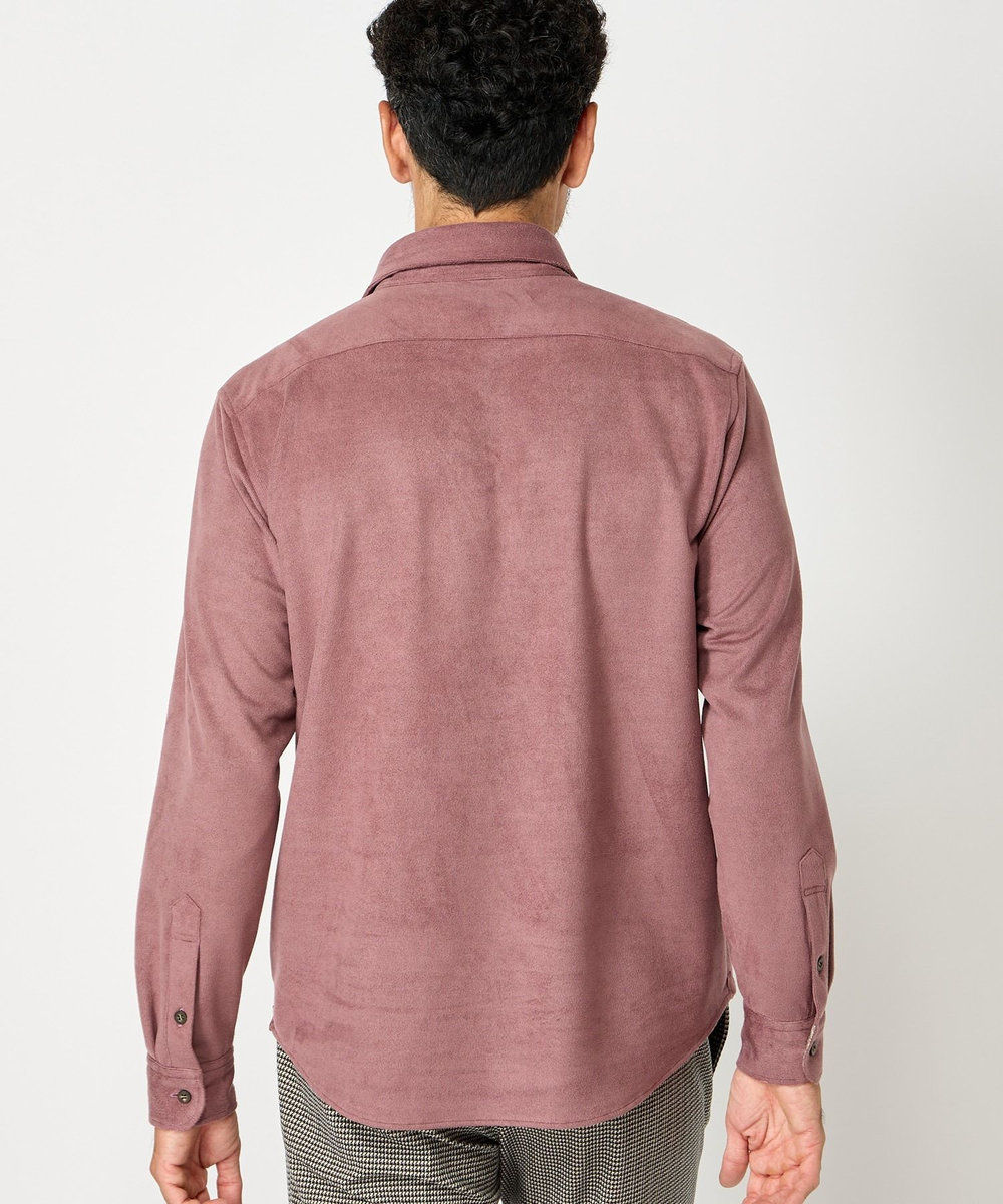 MEN'S BIGI ピケスエードカットシャツ パープル