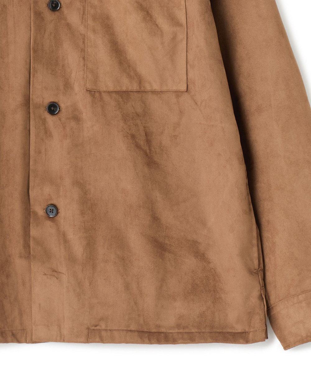 MEN'S BIGI フェイクスエード リラックスフィットシャツ ブラウン