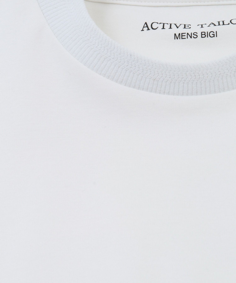 MEN'S BIGI 【ACTIVE TAILOR】シルケットスムースクルーネックTシャツ ホワイト