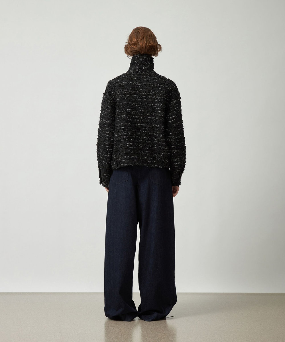 DÉPAREILLÉ LAME RIB CREW NECK KNIT / ラメリブクルーネックニット ブラック