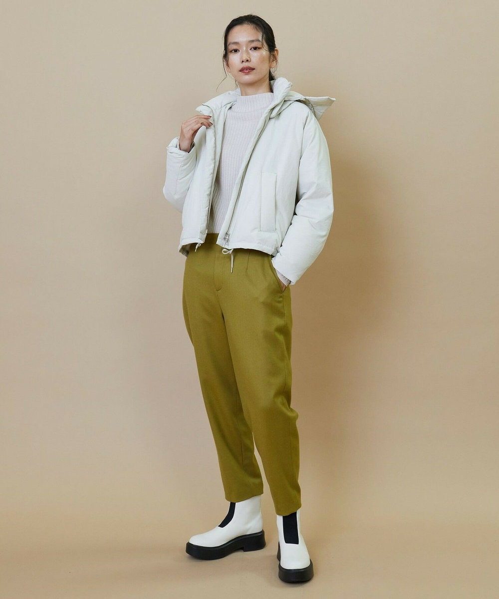 L'EQUIPE ハイカウントサキソニーテーパードパンツ オリーブ