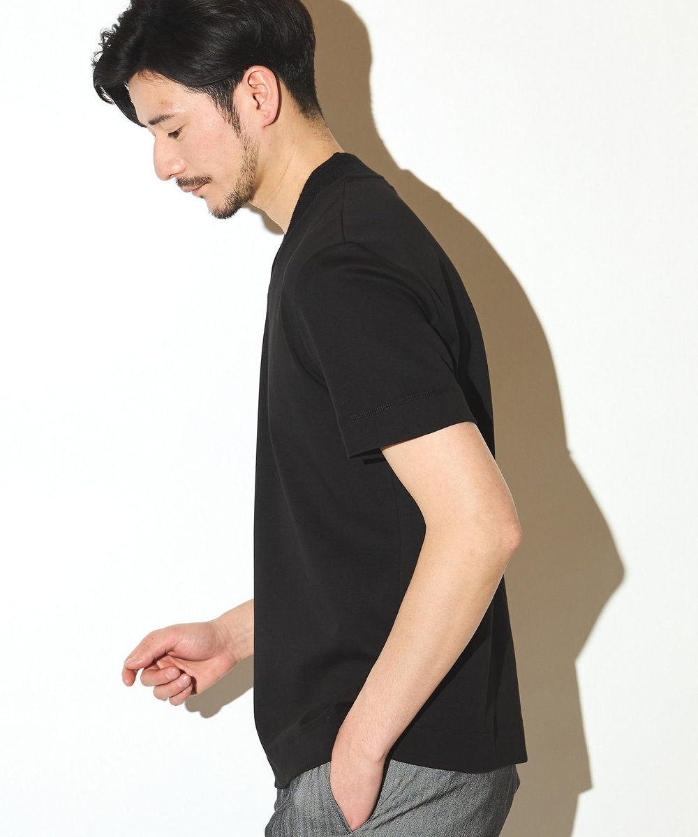 UNION STATION シルケットスムースVネックテーラーTシャツ ブラック