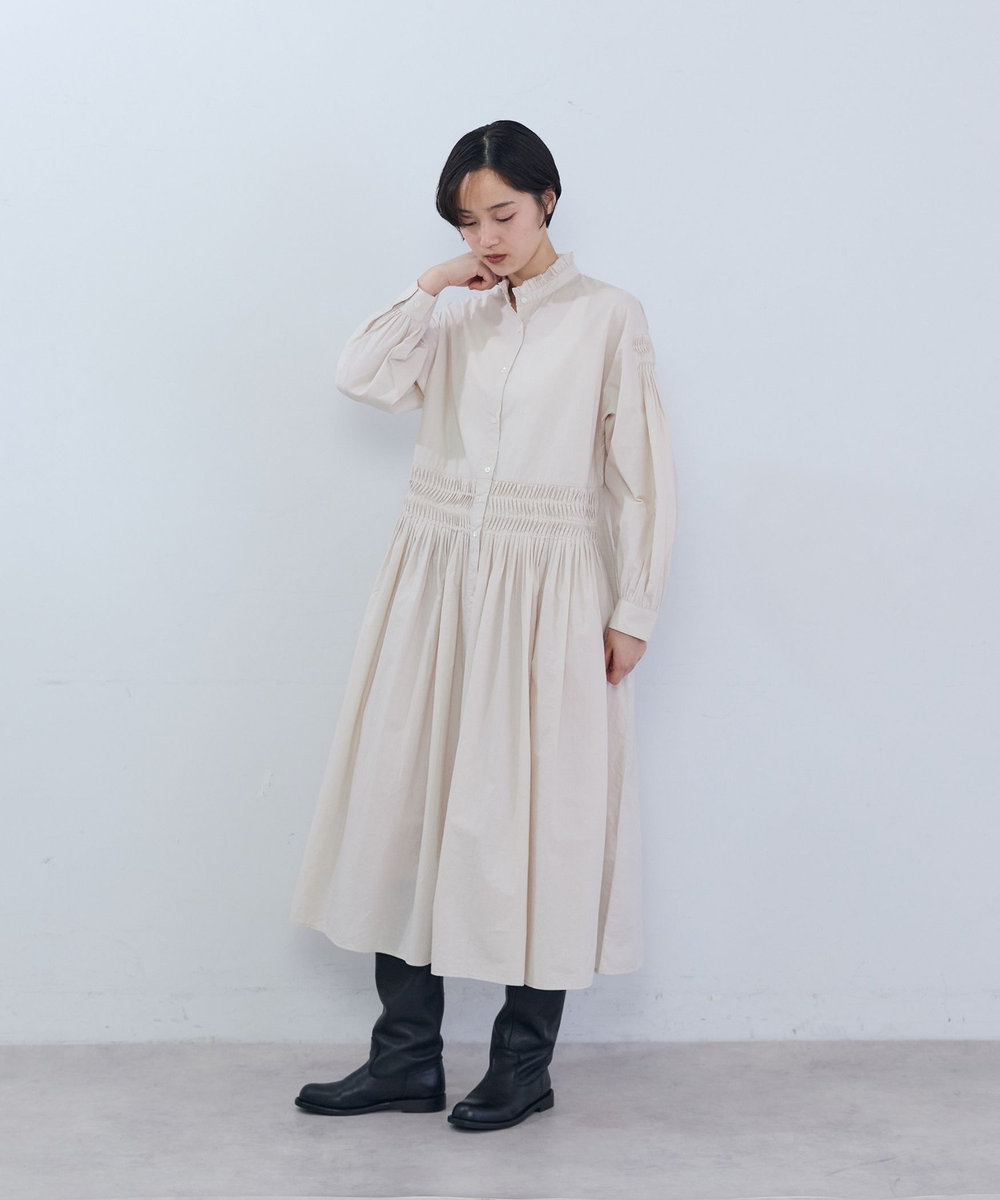 ADIEU TRISTESSE インドポプリンワンピース アイボリー