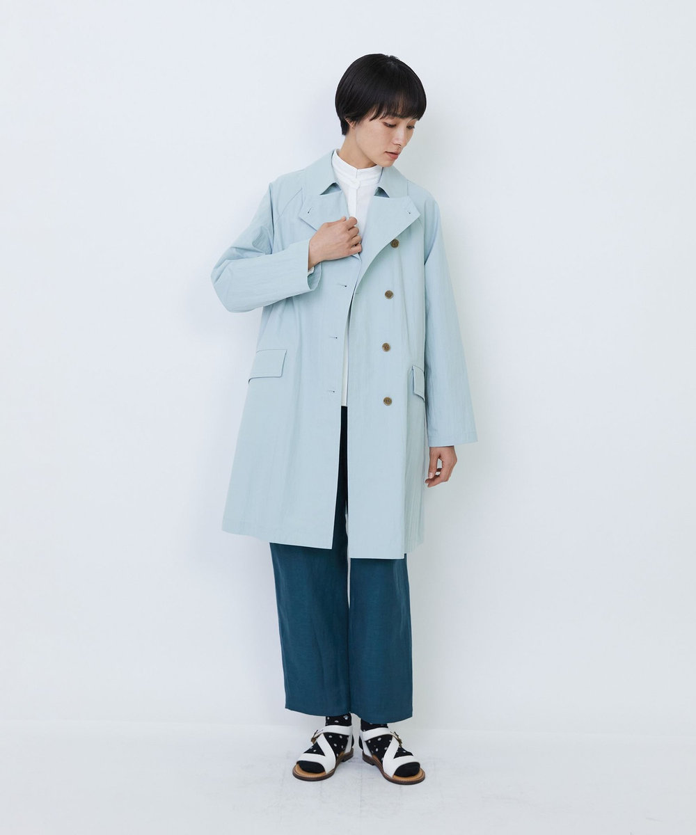 LOISIR リネンツイルアジャスター付きテーパードパンツ グリーン