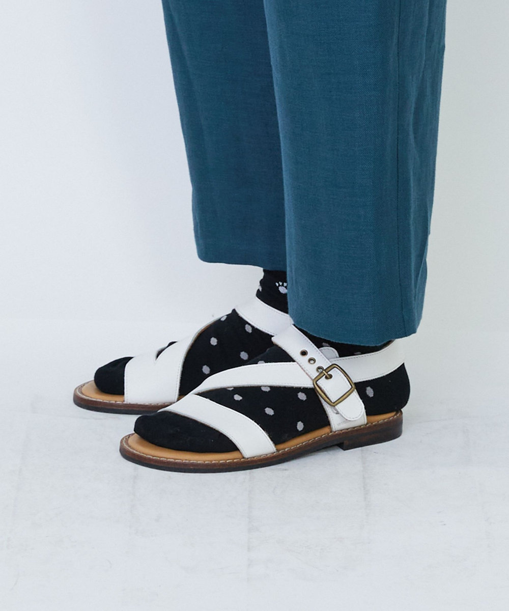 LOISIR リネンツイルアジャスター付きテーパードパンツ グリーン