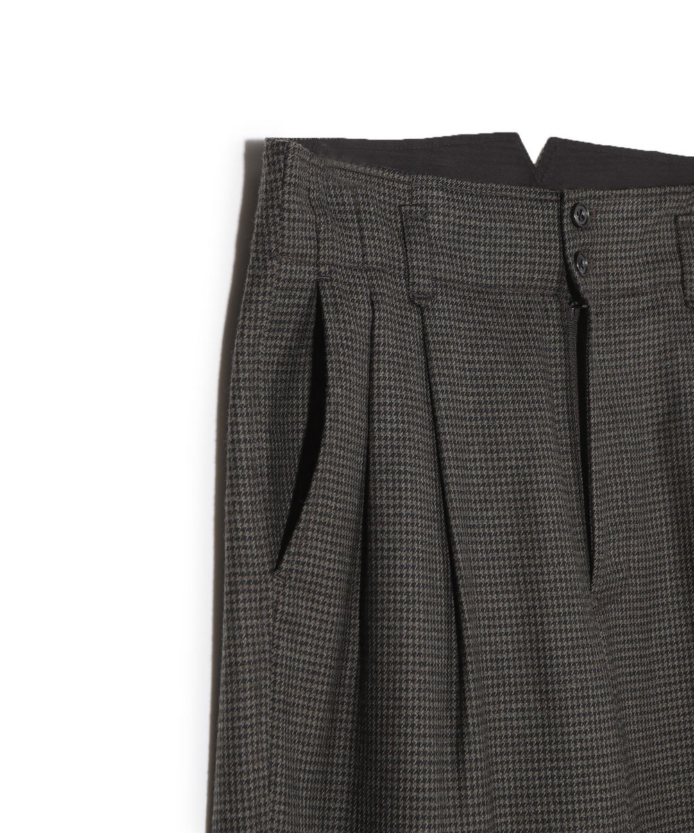 MEN'S BIGI 【50th Anniv . 中田 慎介】 WOOL HOUND'S TOOTH WIDE PANTS ブラウン