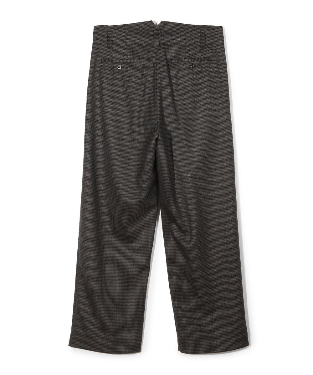 MEN'S BIGI 【50th Anniv . 中田 慎介】 WOOL HOUND'S TOOTH WIDE PANTS ブラウン