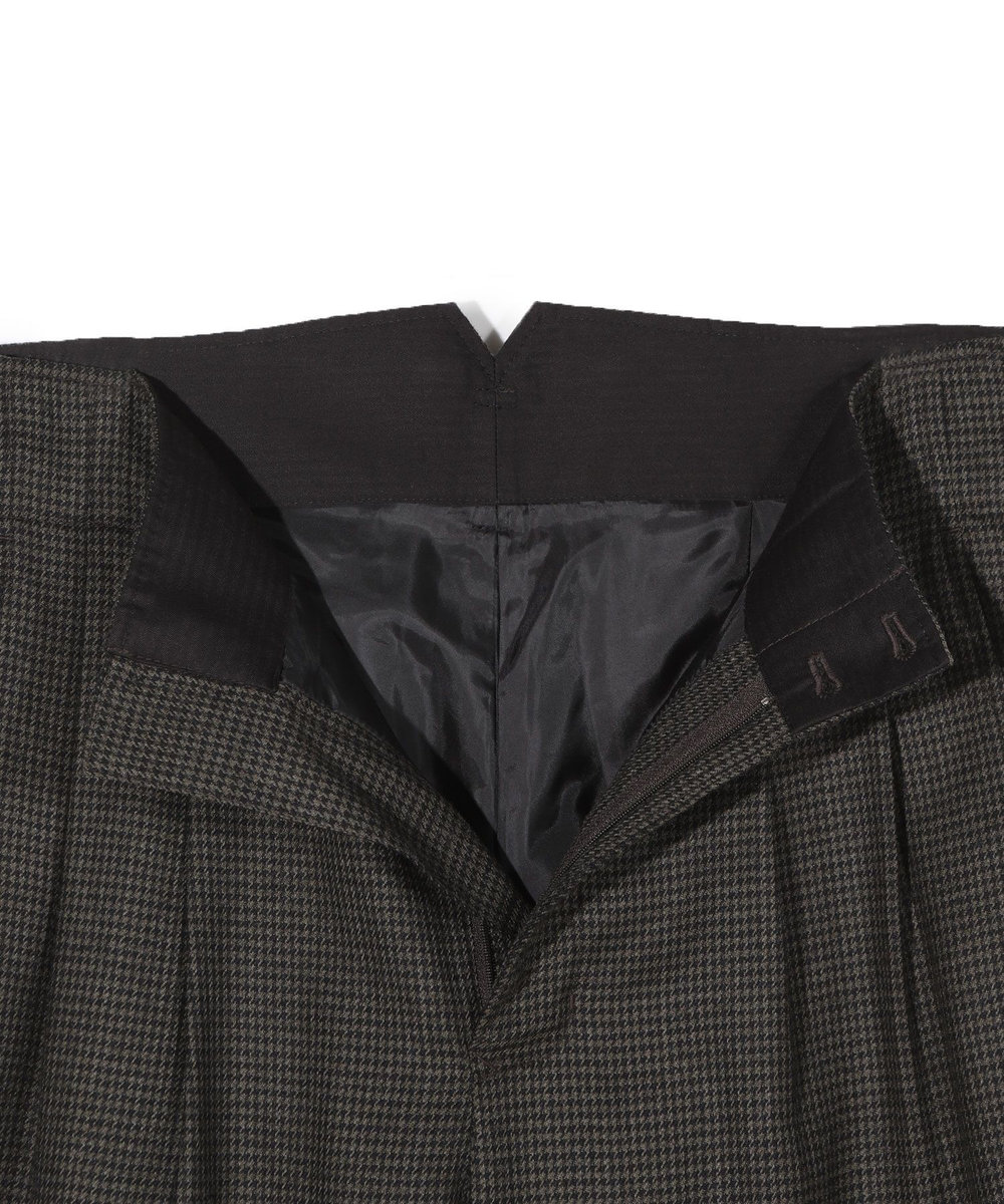 MEN'S BIGI 【50th Anniv . 中田 慎介】 WOOL HOUND'S TOOTH WIDE PANTS ブラウン