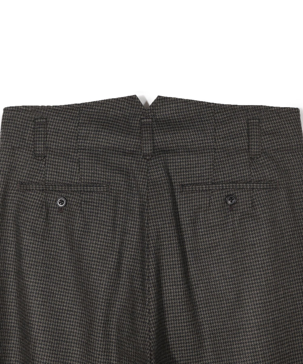 MEN'S BIGI 【50th Anniv . 中田 慎介】 WOOL HOUND'S TOOTH WIDE PANTS ブラウン