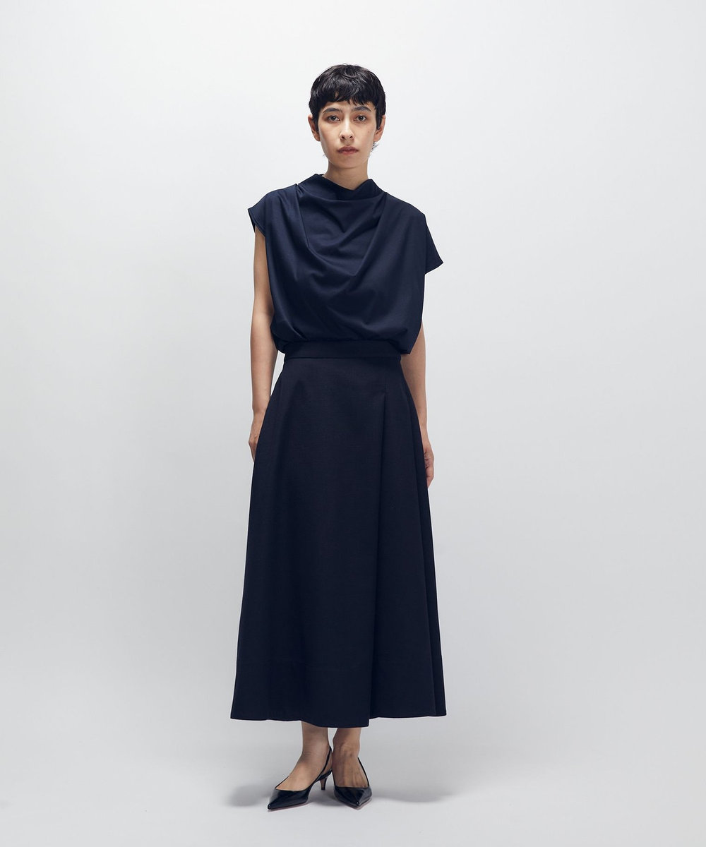 1er Arrondissement アシンメトリータックスカート ネイビー