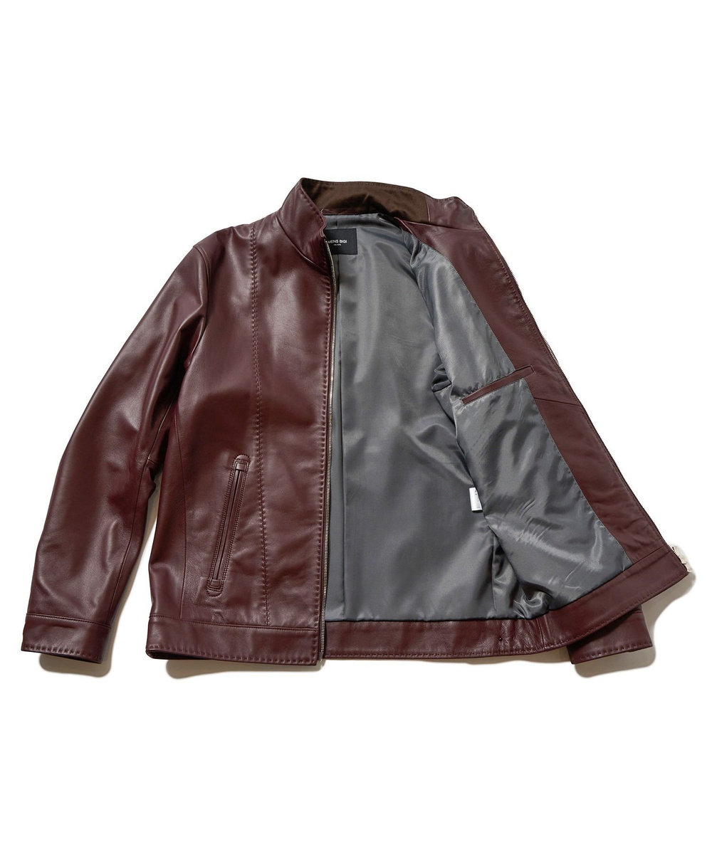 MEN'S BIGI クロームタンニングレザージャケット ボルドー