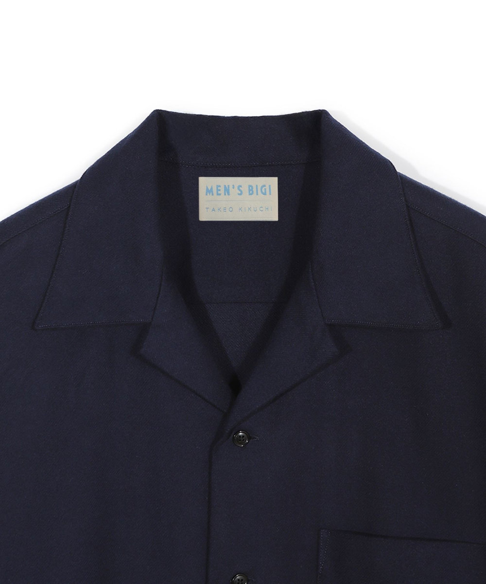 MEN'S BIGI 【50th Anniv . 菊池武夫】COTTON FLANNEL SHIRTS ネイビー