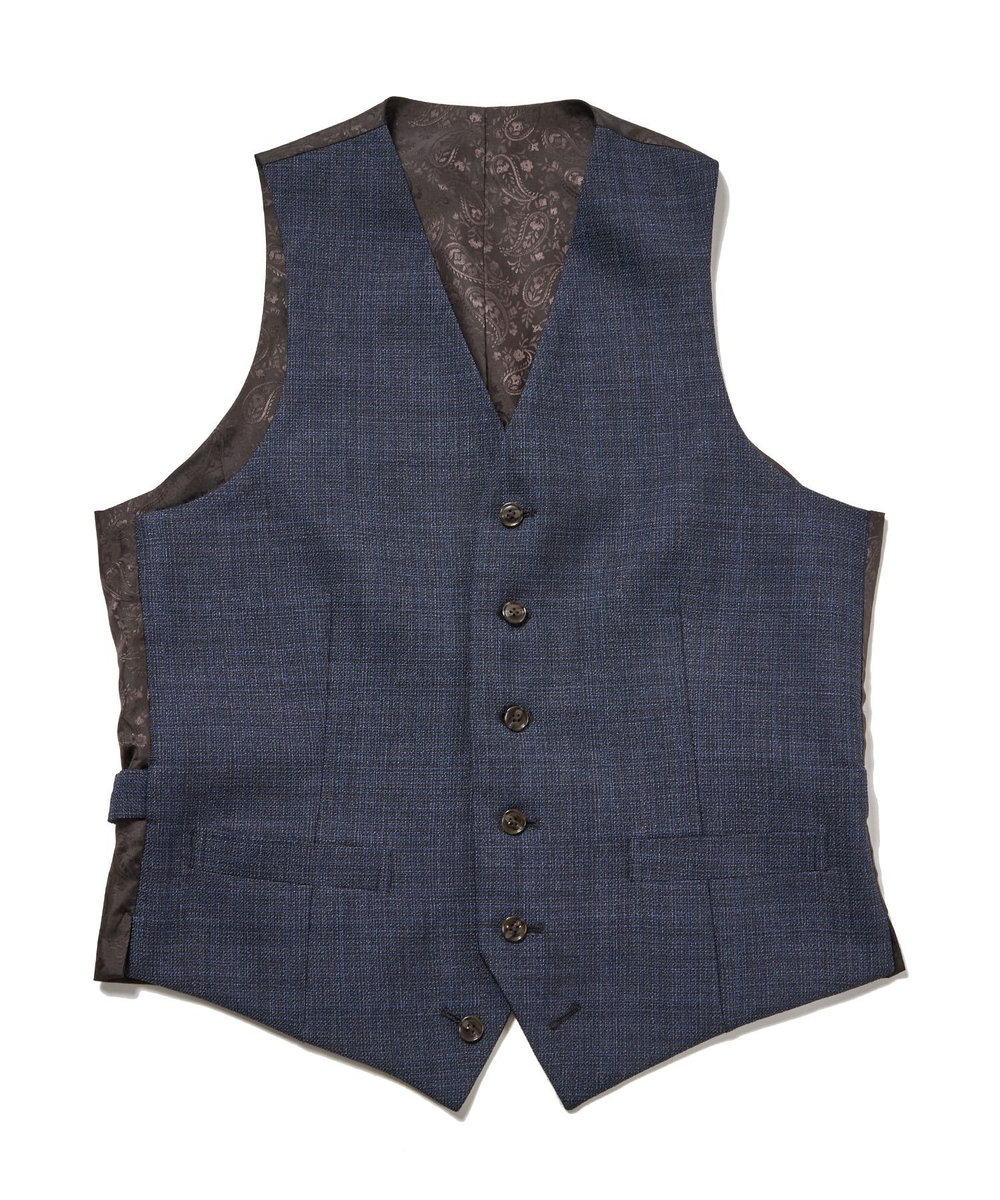 MEN'S BIGI 【ACTIVE TAILOR】ミックスヤーン/ホップサックベスト＜セットアップ・スリーピース対応＞ ネイビー