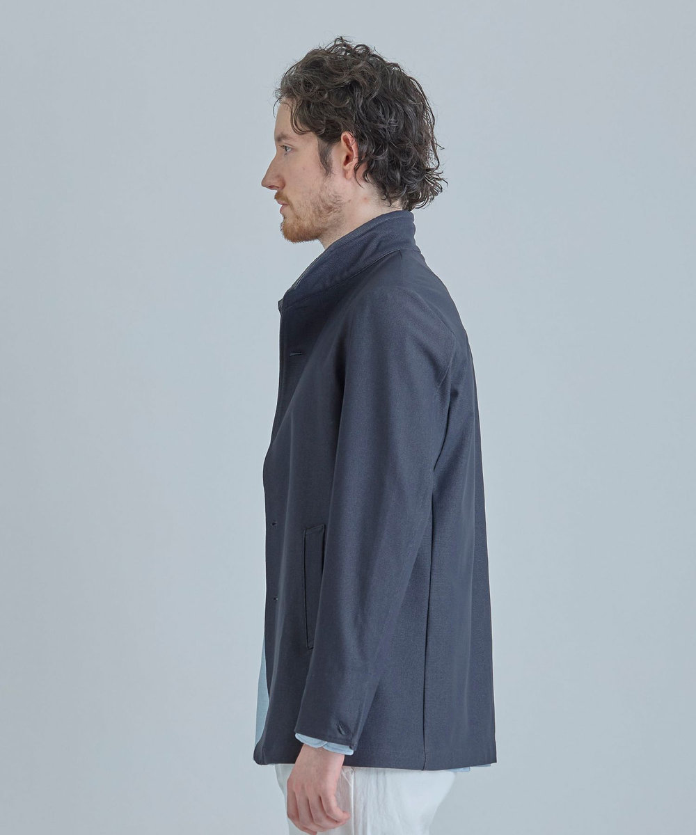 MEN'S BIGI シャンブレー調ハイテンショントリコット スタンドカラーカーデブルゾン＜接触冷感/速乾/UVカット＞ ネイビー