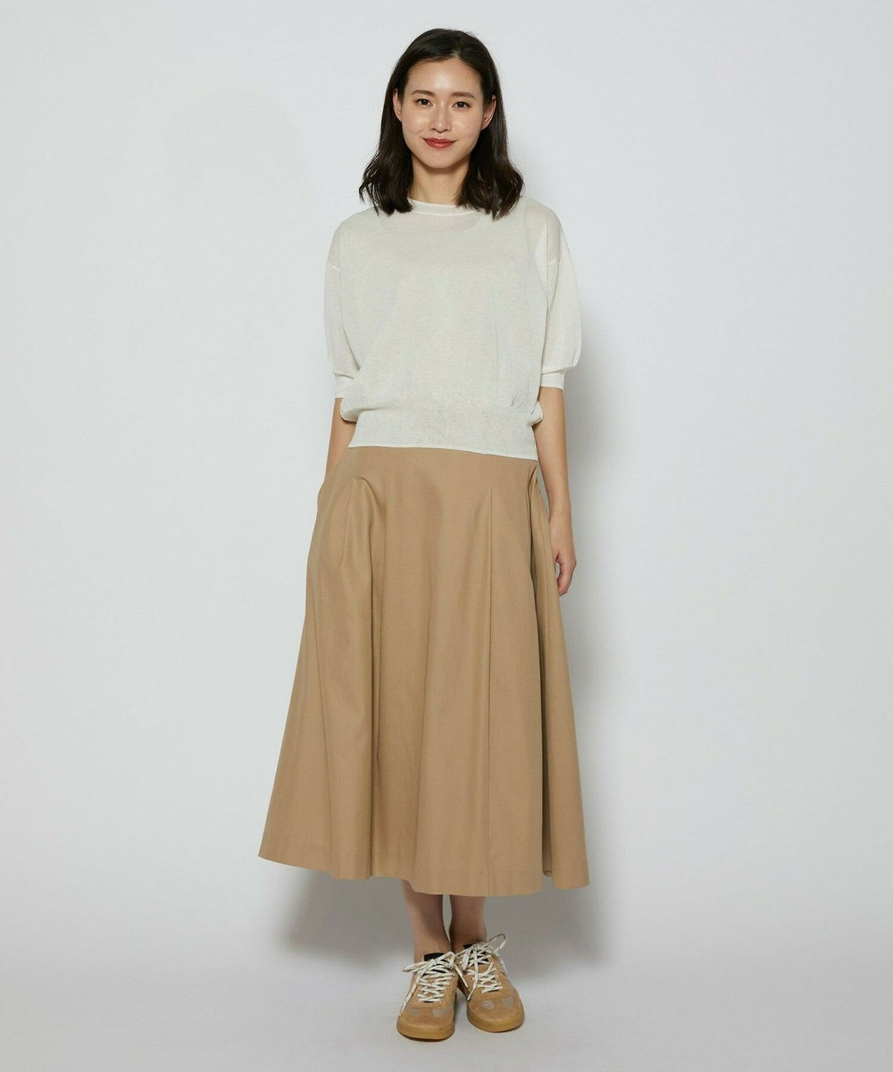 L'EQUIPE 100/2オーガニックコットンスカート ベージュ