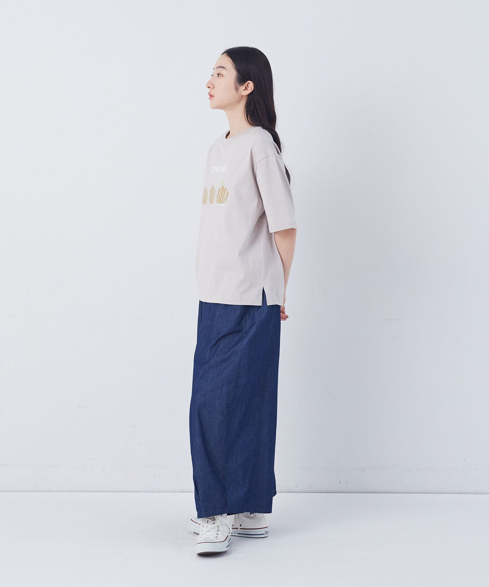 congés payés ADIEU TRISTESSE ベジタブルプリントTシャツ ベージュ