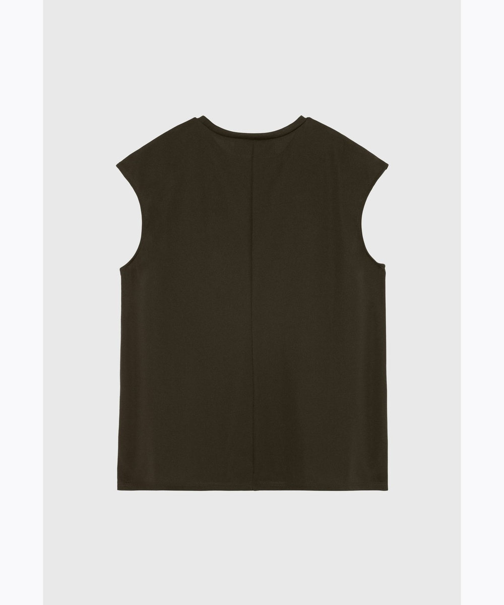 DÉPAREILLÉ TRIACETATE JERSEY SLEEVELESS TOPS / トリアセテートジャージースリーブレストップス ブラウン