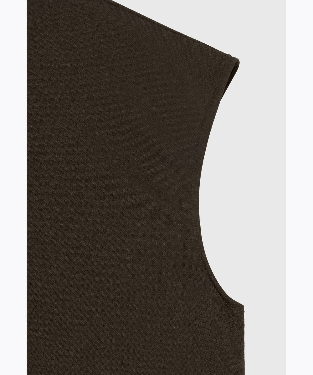 DÉPAREILLÉ TRIACETATE JERSEY SLEEVELESS TOPS / トリアセテートジャージースリーブレストップス ブラウン