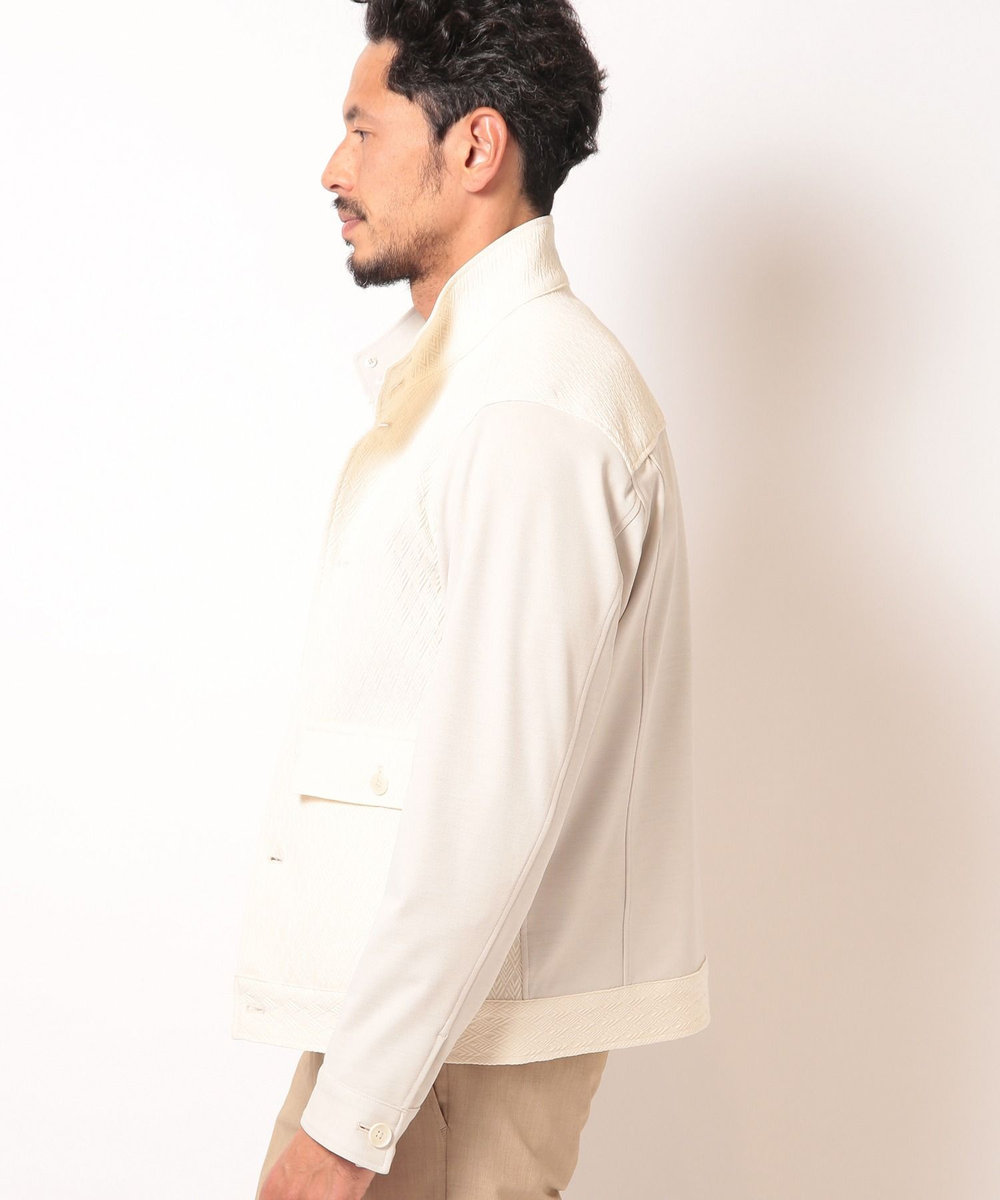 MEN'S BIGI 膨れジャガードストレッチブルゾン オフホワイト