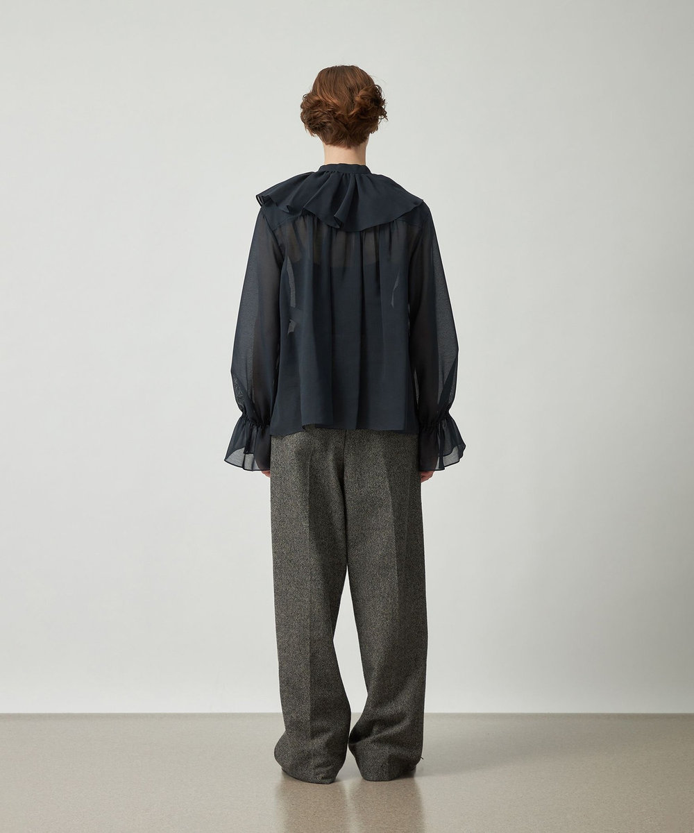 DÉPAREILLÉ WOOL SLUB BELTED PANTS / ウールスラブベルテッドパンツ グレー