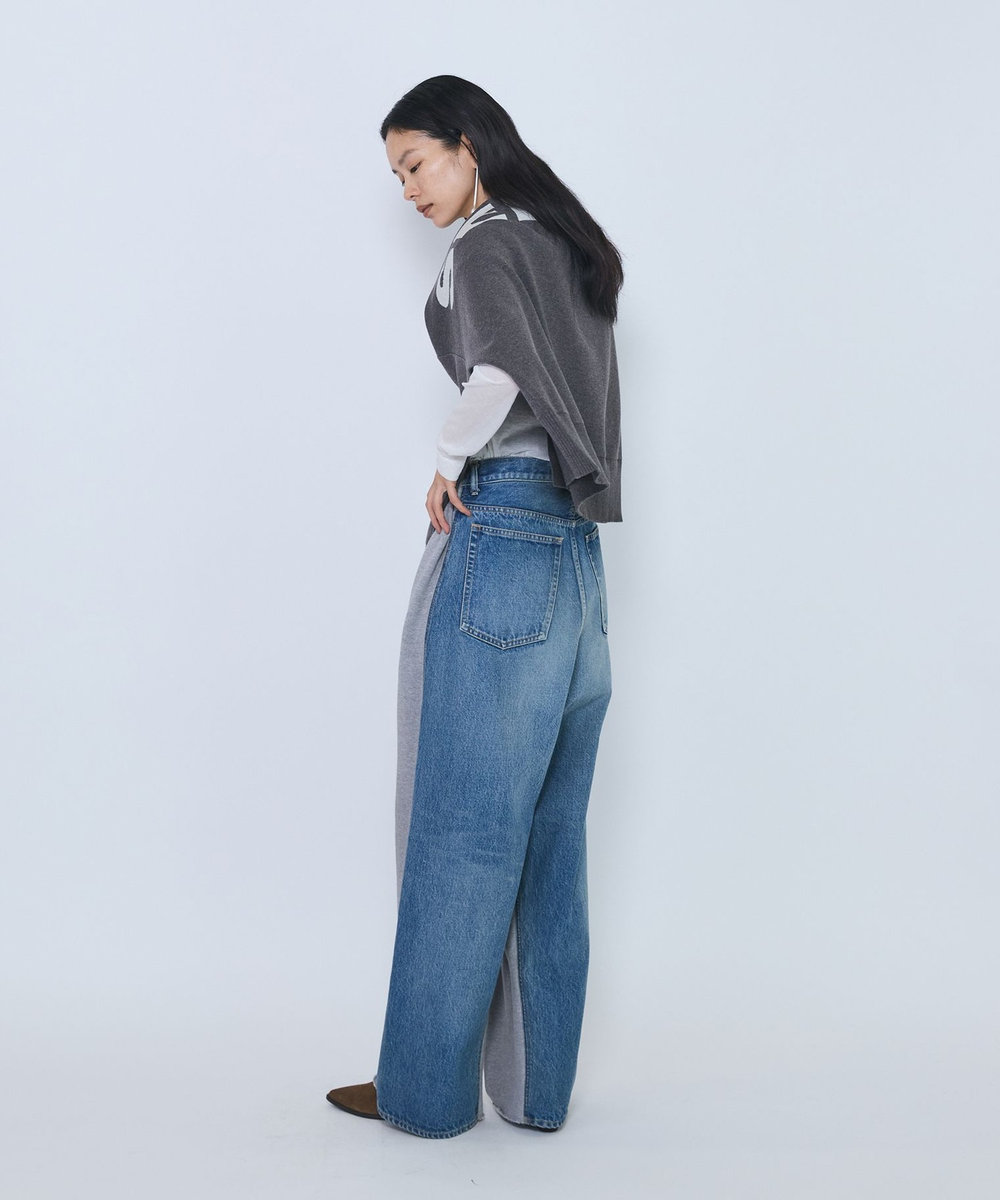 1er Arrondissement ＜INSCRIRE/アンスクリア＞"Hybride Sweat Denim Pants"スウェットデニムパンツ ブルー