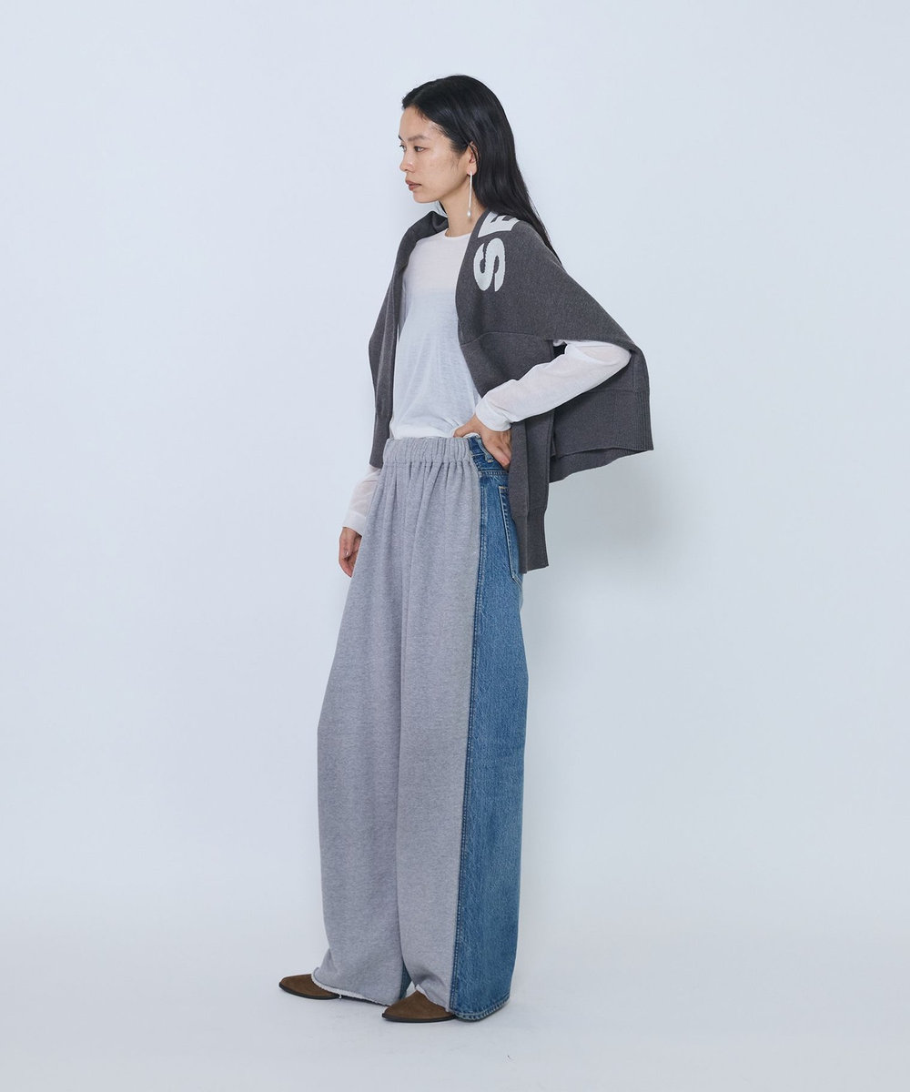 1er Arrondissement ＜INSCRIRE/アンスクリア＞"Hybride Sweat Denim Pants"スウェットデニムパンツ ブルー