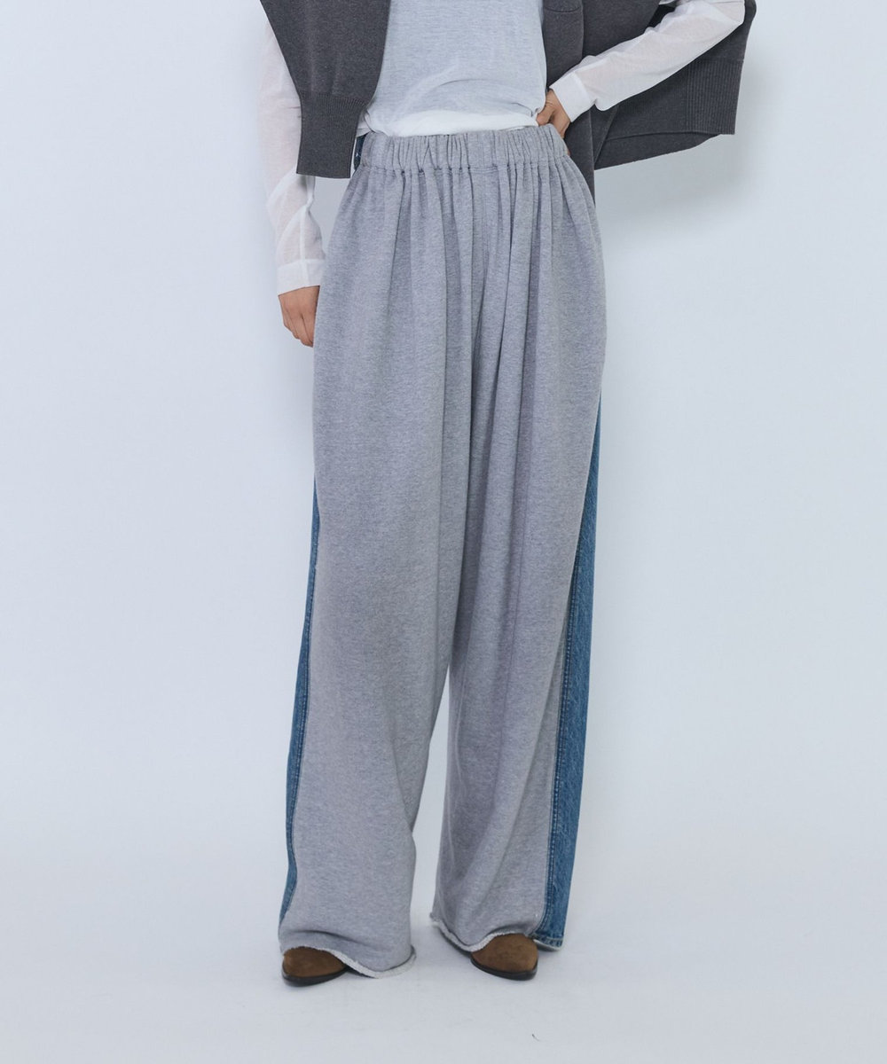 1er Arrondissement ＜INSCRIRE/アンスクリア＞"Hybride Sweat Denim Pants"スウェットデニムパンツ ブルー