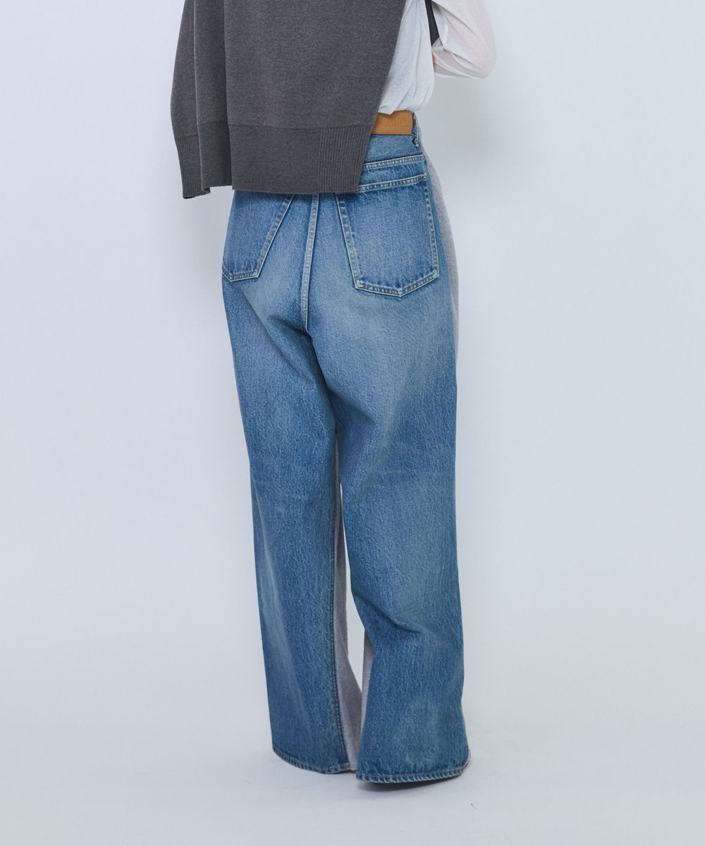 1er Arrondissement ＜INSCRIRE/アンスクリア＞"Hybride Sweat Denim Pants"スウェットデニムパンツ ブルー
