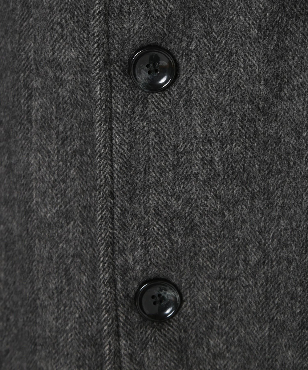 MEN'S BIGI スーパー140ウールビーバーヘリンボーンコート グレー