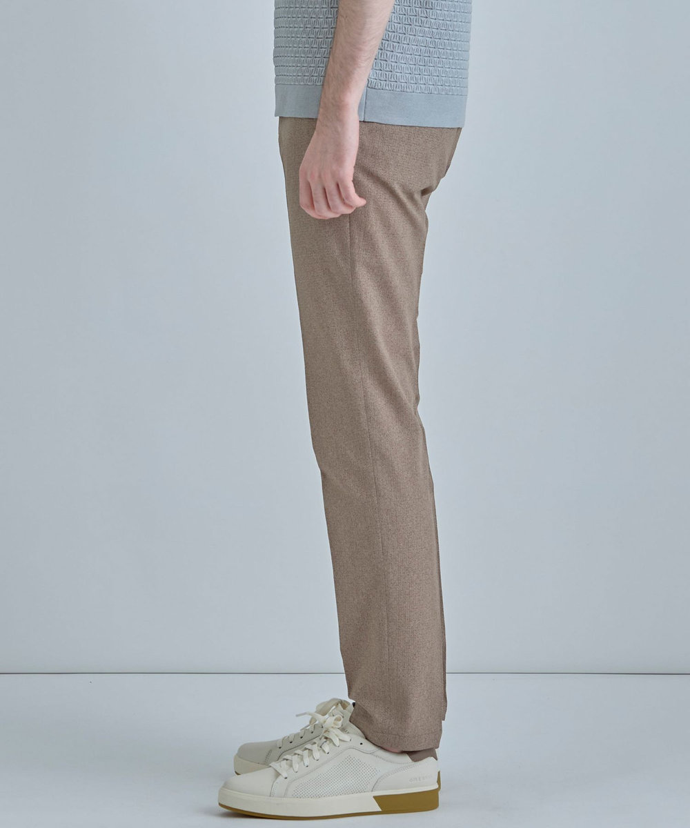 MEN'S BIGI 【ACTIVE TAILOR】Dot Air ヘリンボーン×千鳥格子/デニム柄 セットアップパンツ＜通気性/吸水速乾/ストレッチ＞ ブラウン