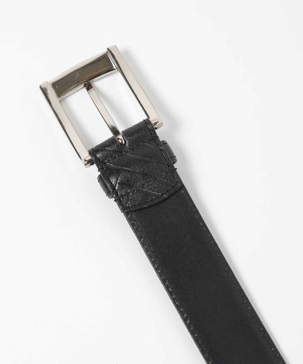 MEN'S BIGI 型押しオリジナルレザーベルト ブラック