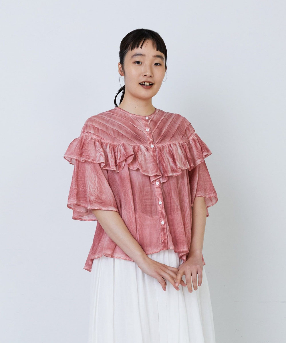 LOISIR インドピグメントダイデザインブラウス ピンク