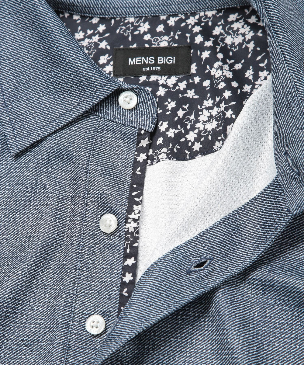 MEN'S BIGI 【ACTIVE TAILOR】COOL MAX ツイルプリントジャージポロシャツ ブルー系その他
