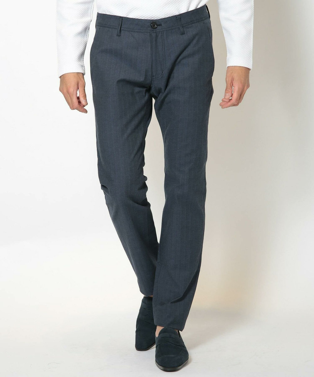 MEN'S BIGI シャドーヘリンボーンストレッチパンツ ネイビー
