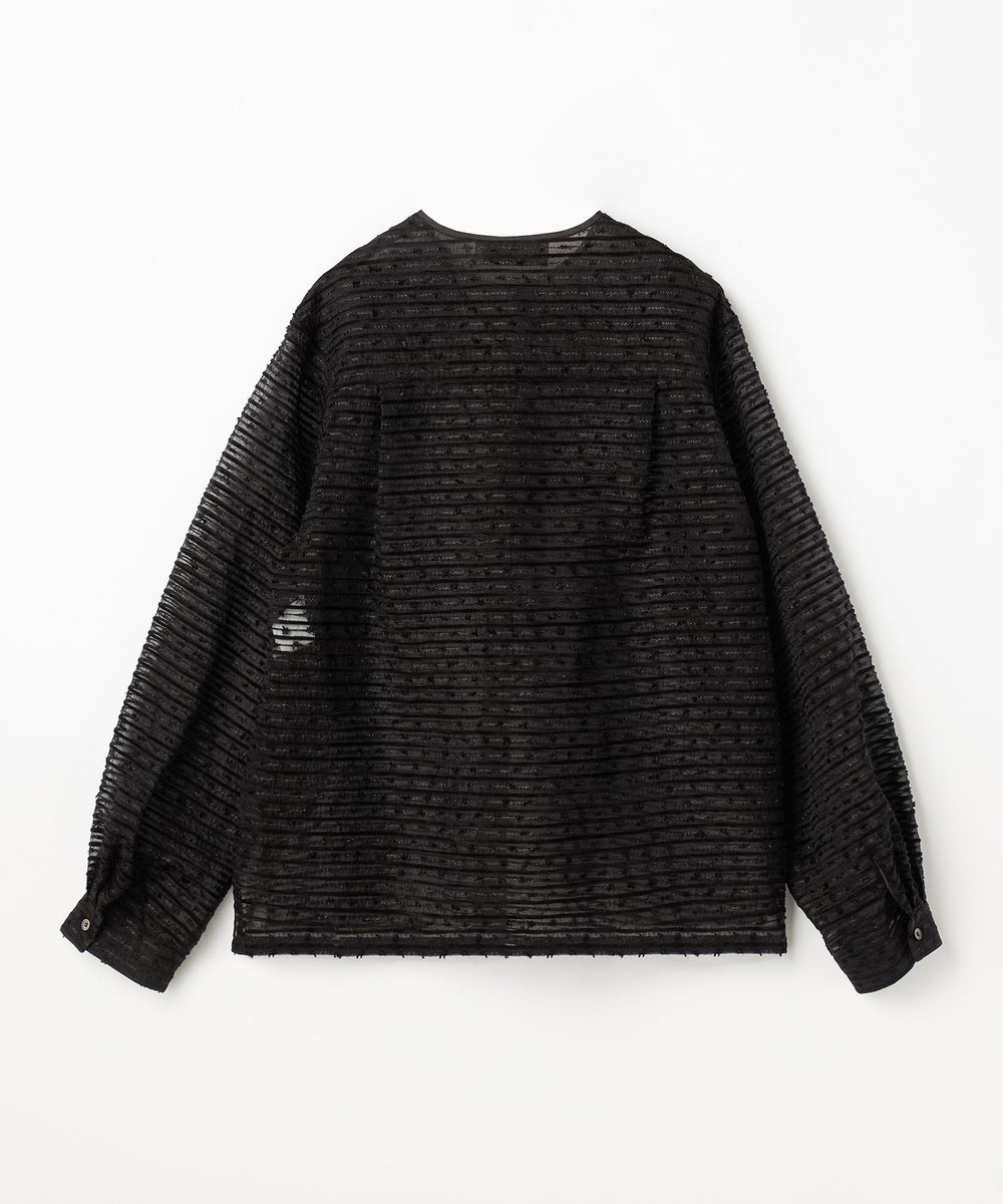 DÉPAREILLÉ MOLE BORDER ORGANDY BLOUSE / モールボーダーオーガンジーブラウス ブラック