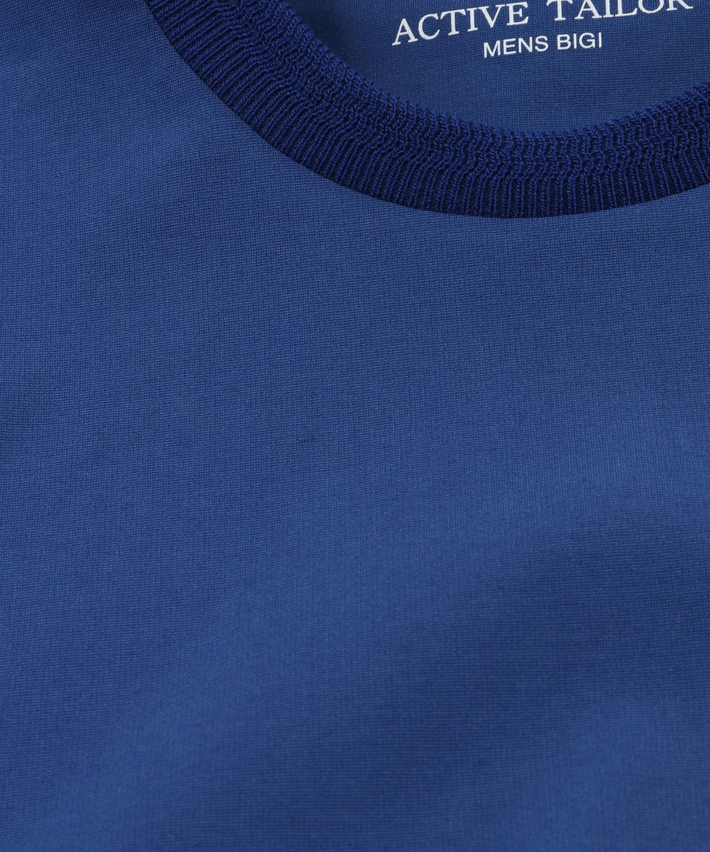 MEN'S BIGI 【ACTIVE TAILOR】シルケットスムースクルーネックTシャツ ブルー