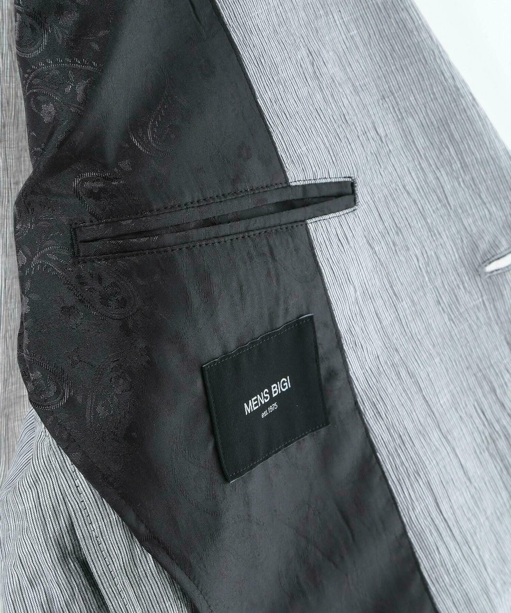 MEN'S BIGI コットンリネン楊柳サッカージャケット グレー