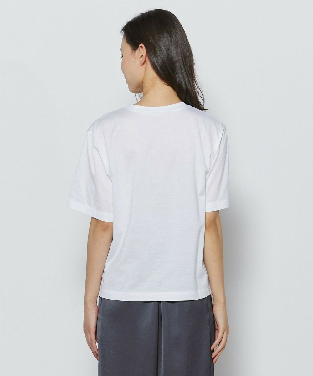 L'EQUIPE Lサイズ（大きいサイズ） 【大きいサイズ】60/2シルケット天竺フラワーロゴプリントTシャツ ホワイト