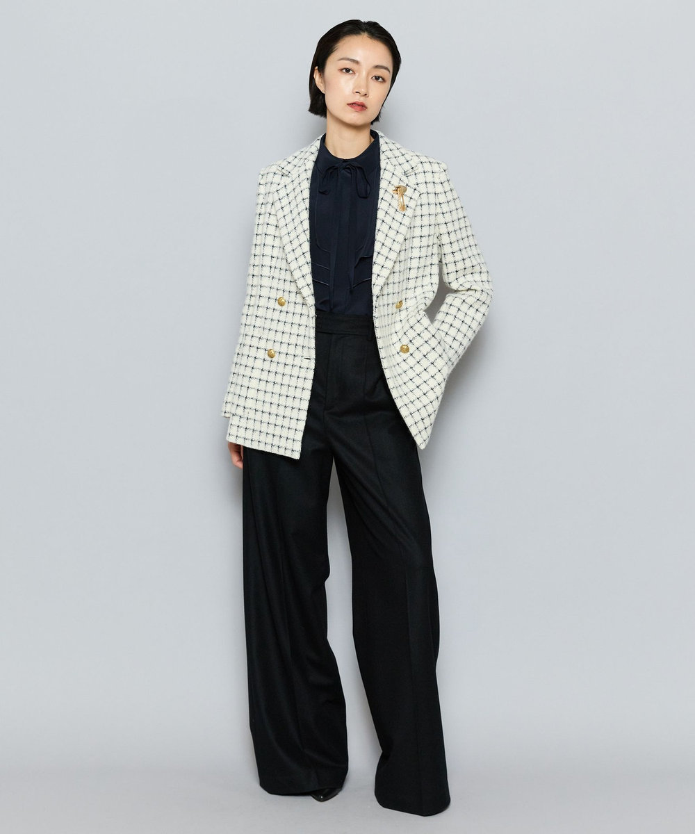 L'EQUIPE COUTURIER シルクデシンブラウス ダークネイビー