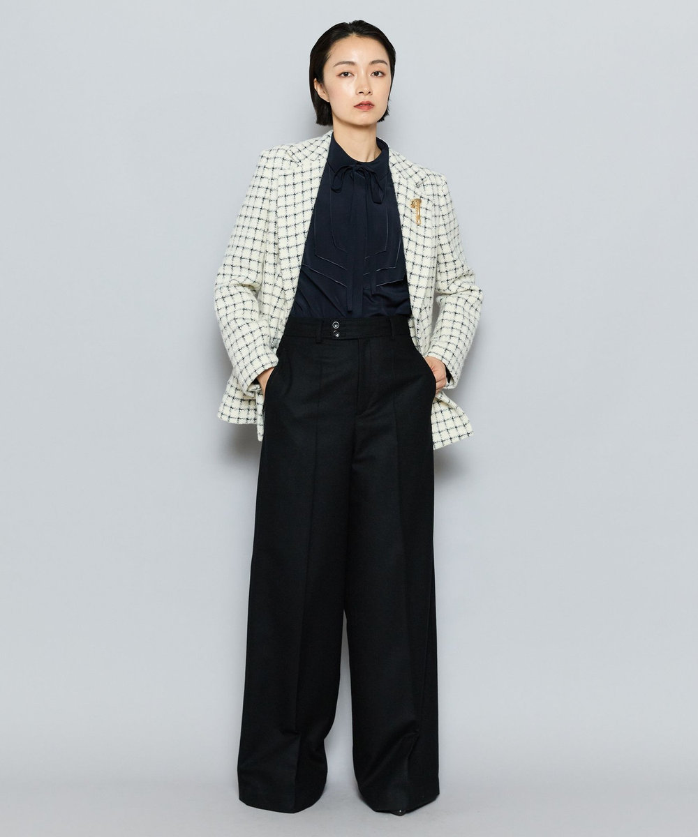 L'EQUIPE COUTURIER シルクデシンブラウス ダークネイビー