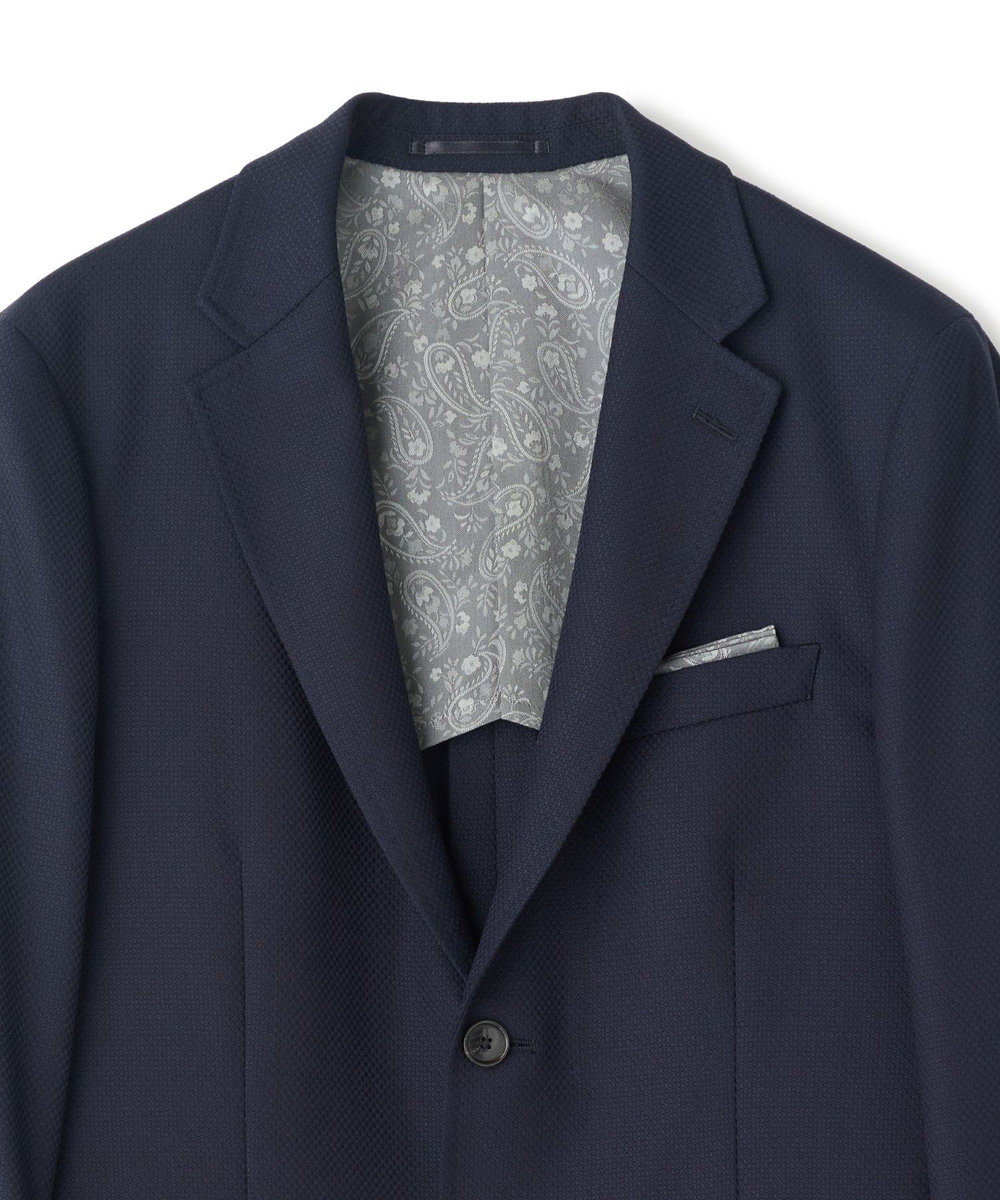 MEN'S BIGI ミックスヤーン/ホップサックテーラードジャケット ダークネイビー