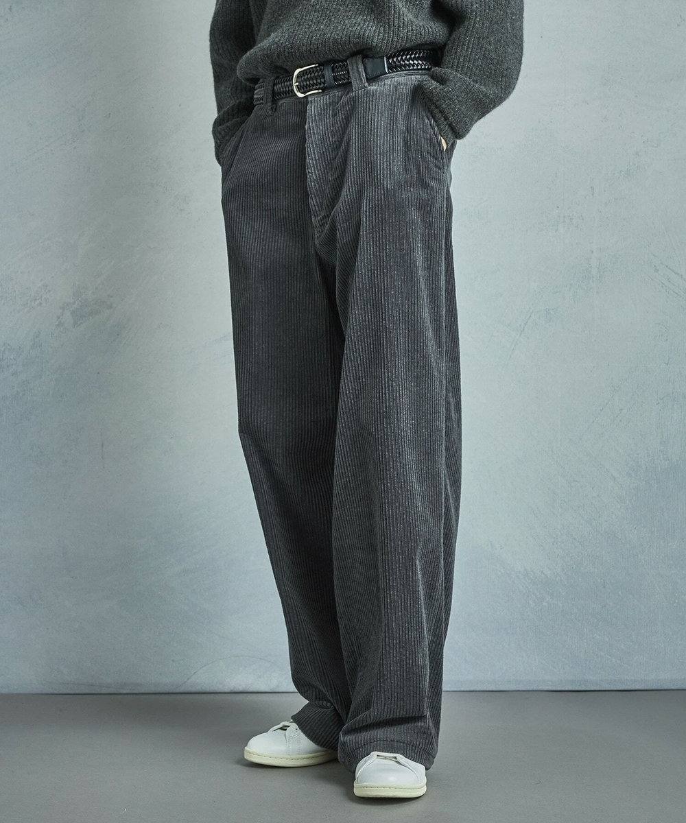 MEN'S BIGI 【50th Anniv . 菊池武夫】COTTON CORDUROY WIDE PANTS グレー