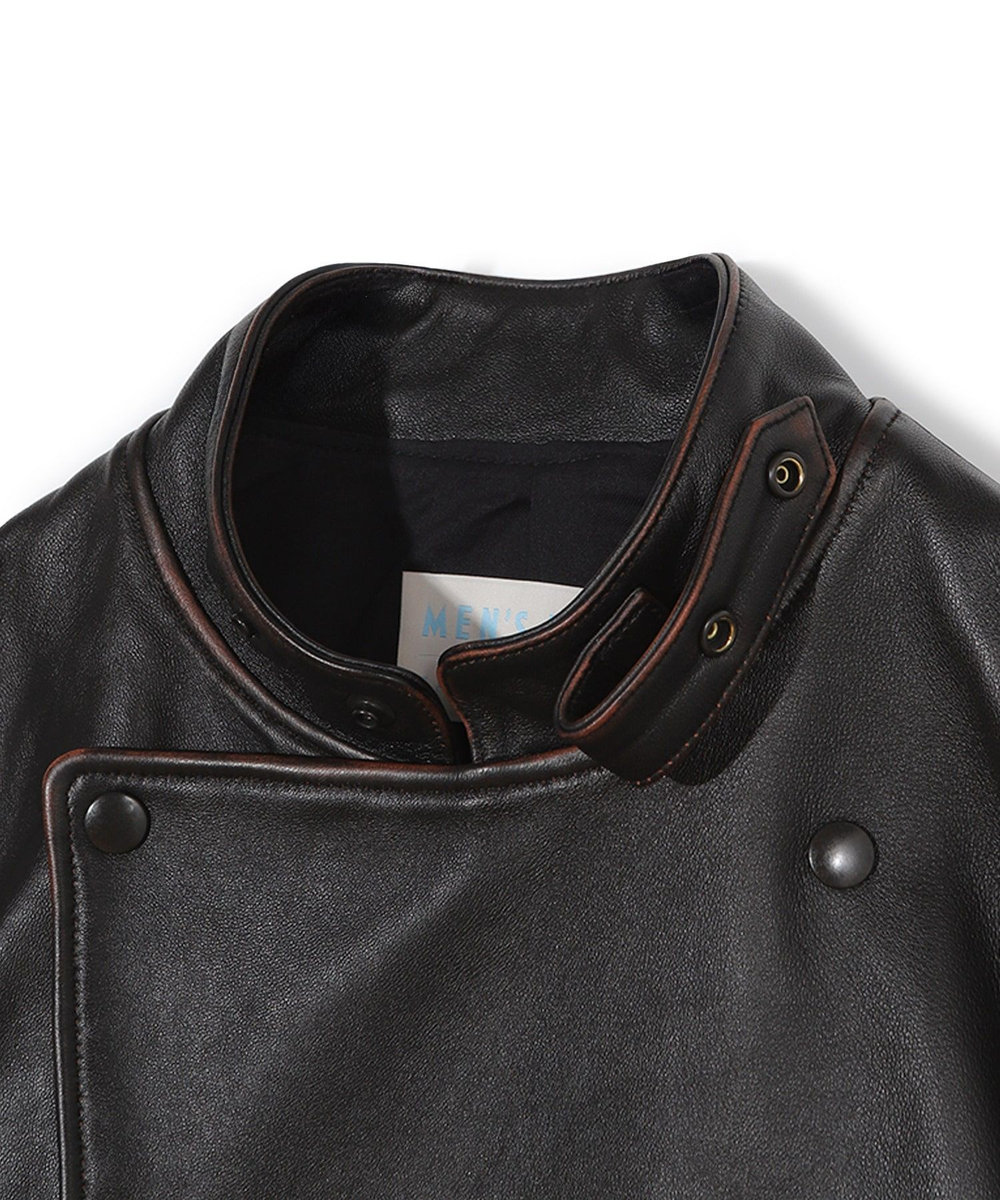 MEN'S BIGI 【50th Anniv . 菊池武夫】AGED SHEEPSKIN LEATHER JACKET ブラウン