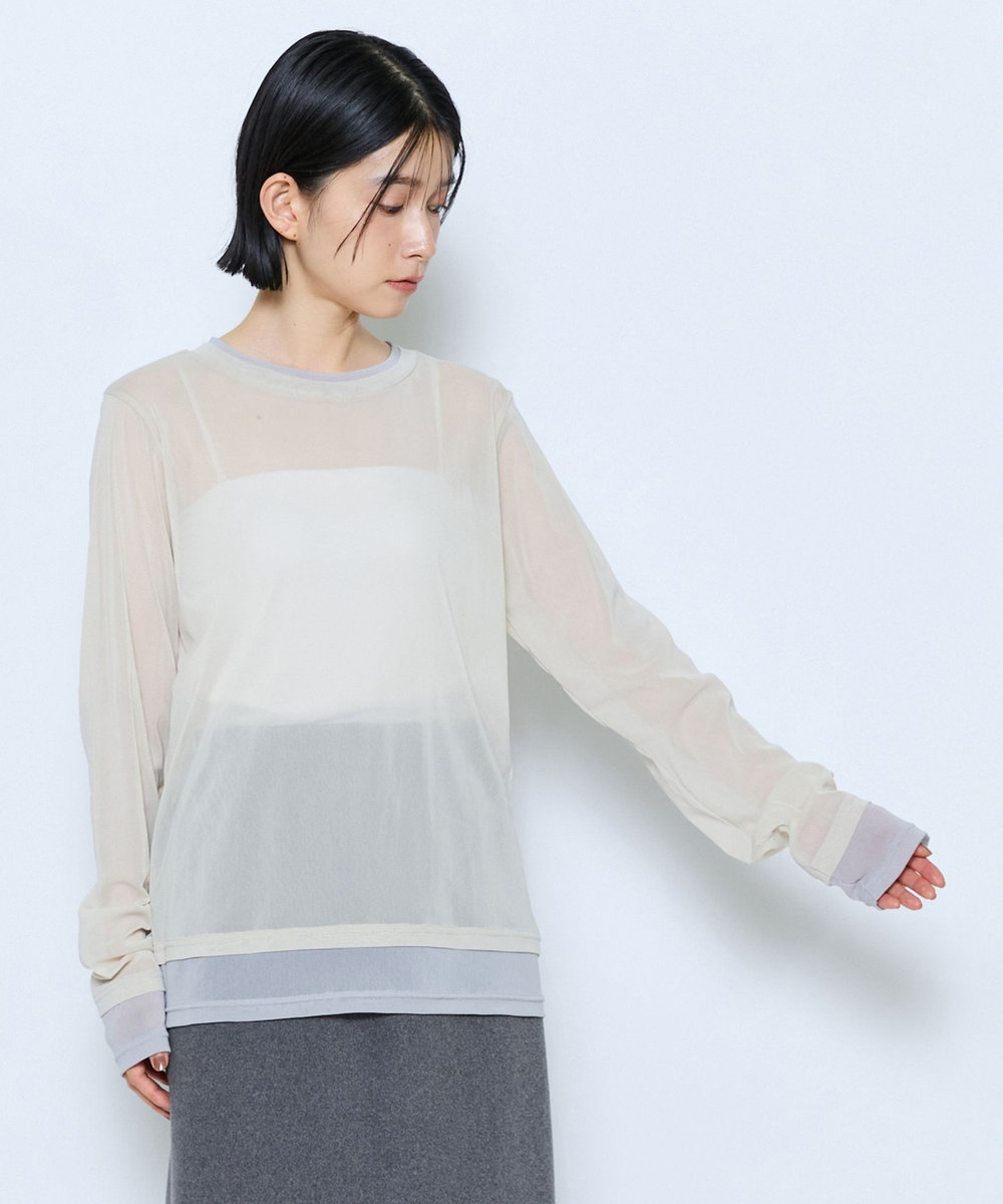 feerique feerique チュールメッシュ配色インナー ベージュ系その他