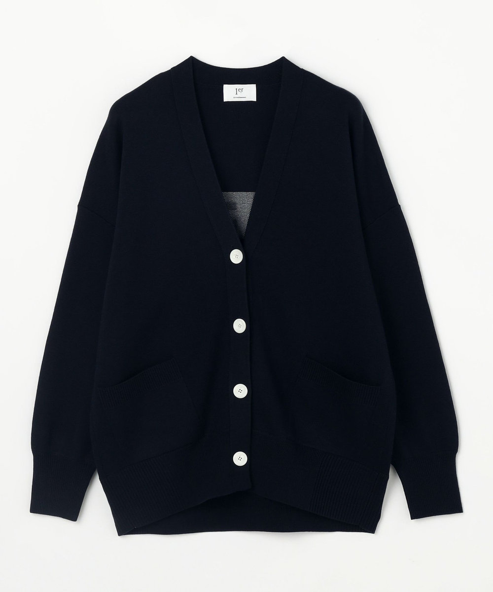 1er Arrondissement バックロゴカーディガン ネイビー